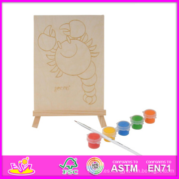 Kit de pintura de madera 2014 de los nuevos niños del juego, juguete de madera del kit de la pintura de los niños baratos de DIY, conjunto de madera del kit educativo de la pintura del juguete del bebé W03A049